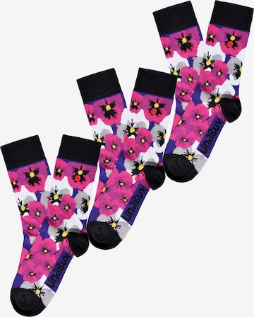 UNABUX Socks ' GRUMBLE IN THE JUNGLE ' in Pink: front