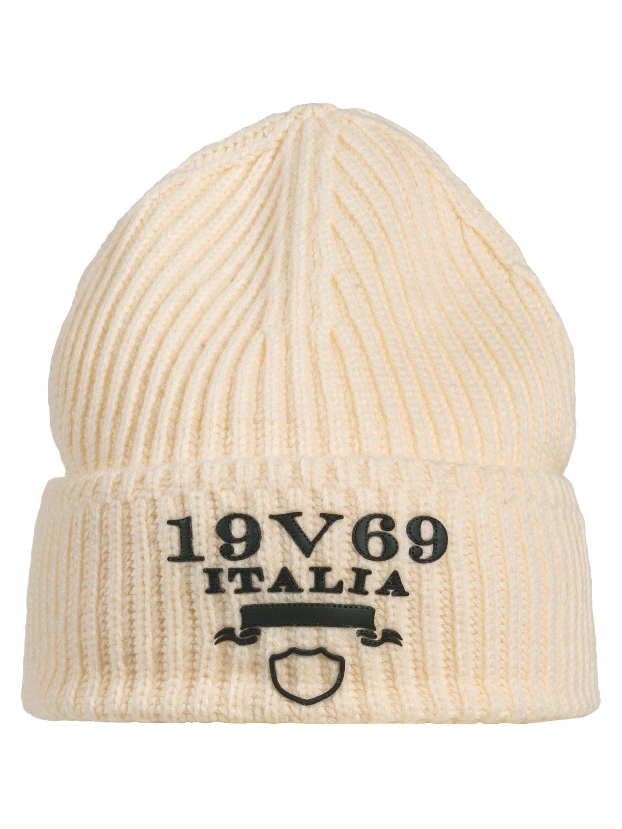 19V69 ITALIA Mütze in creme / schwarz, Produktansicht