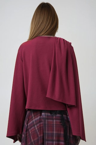 Trend Alaçatı Stili Blus i röd