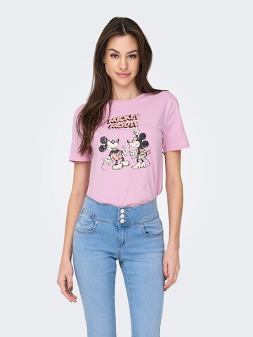 T-shirt 'ONLMICKEY AND MINNIE' ONLY en violet : devant