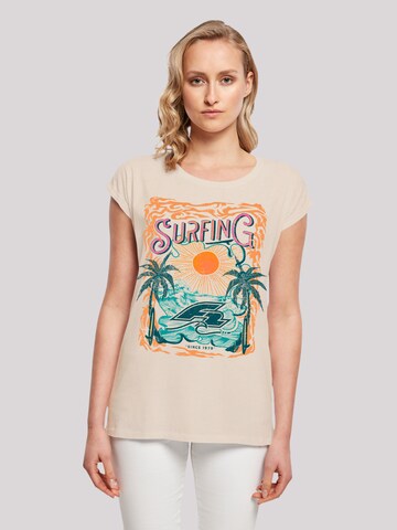 F2 T-Shirt 'F2 Surfers Sunset Sommer Vibes' in Beige: Vorderseite