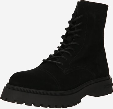 Tommy Jeans Veterboots in Zwart: voorkant