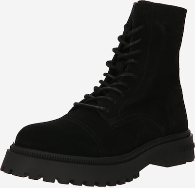 Auliniai batai su raišteliais iš Tommy Jeans, spalva – juoda, Prekių apžvalga