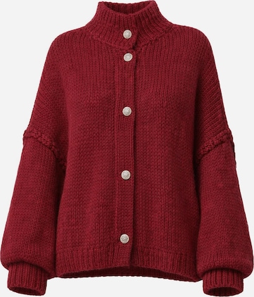 Worldclassca Oversized Cardigan 'Strickjacke mit Knopf' in Red: front