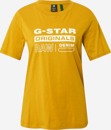 G-Star RAW T-shirt i gul: framsida