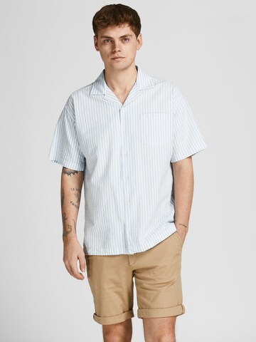 JACK & JONES Regular fit Button Up Shirt 'Positano' in Blue: front