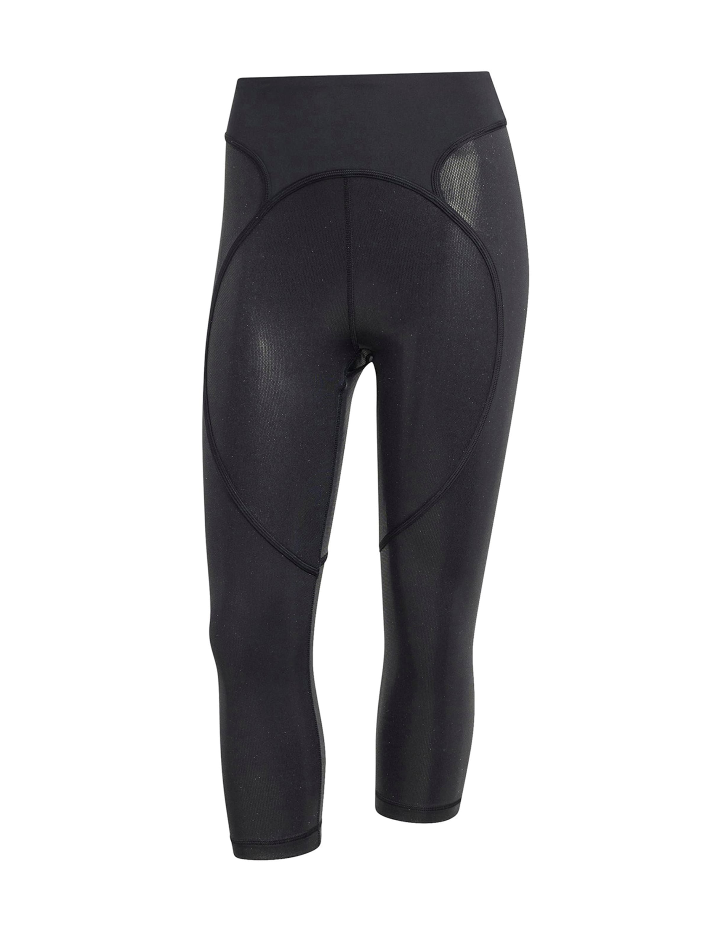 Skinny Pantaloni sport 'Training Micro Dot Capri' de la ADIDAS BY STELLA MCCARTNEY pe negru: față