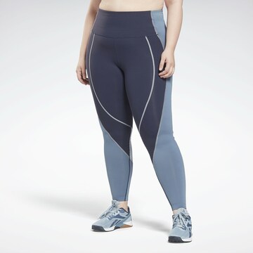 Reebok Skinny Workout Pants in Blue: front