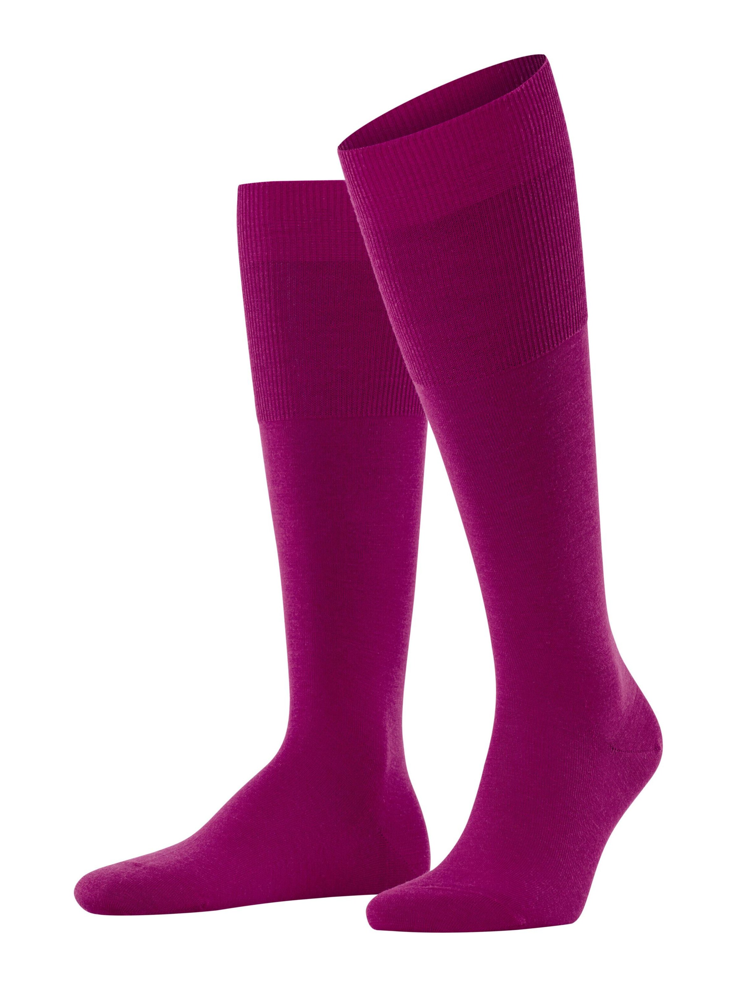 FALKE Knee High Socks 'Airport' in Pink: front