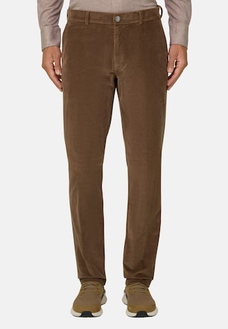 Boggi Milano Slim fit Chino trousers in Brown: front