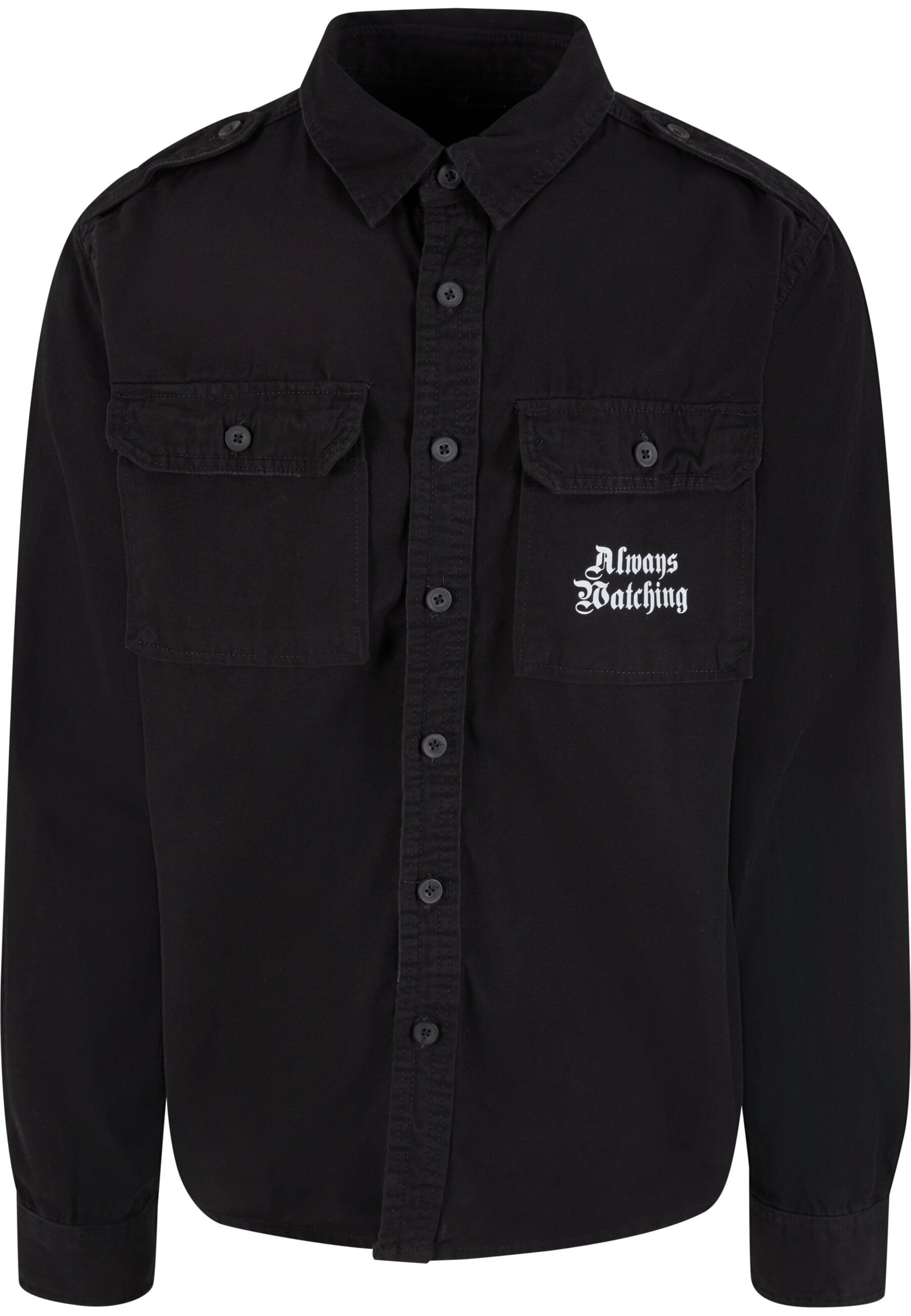 Mister Tee Comfort Fit Hemd 'Always Watching' in Schwarz: Vorderseite