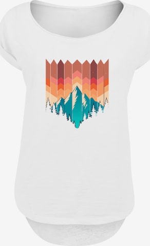 F4NT4STIC T-Shirt 'Berg Sonnenuntergang' in Weiß: Vorderseite