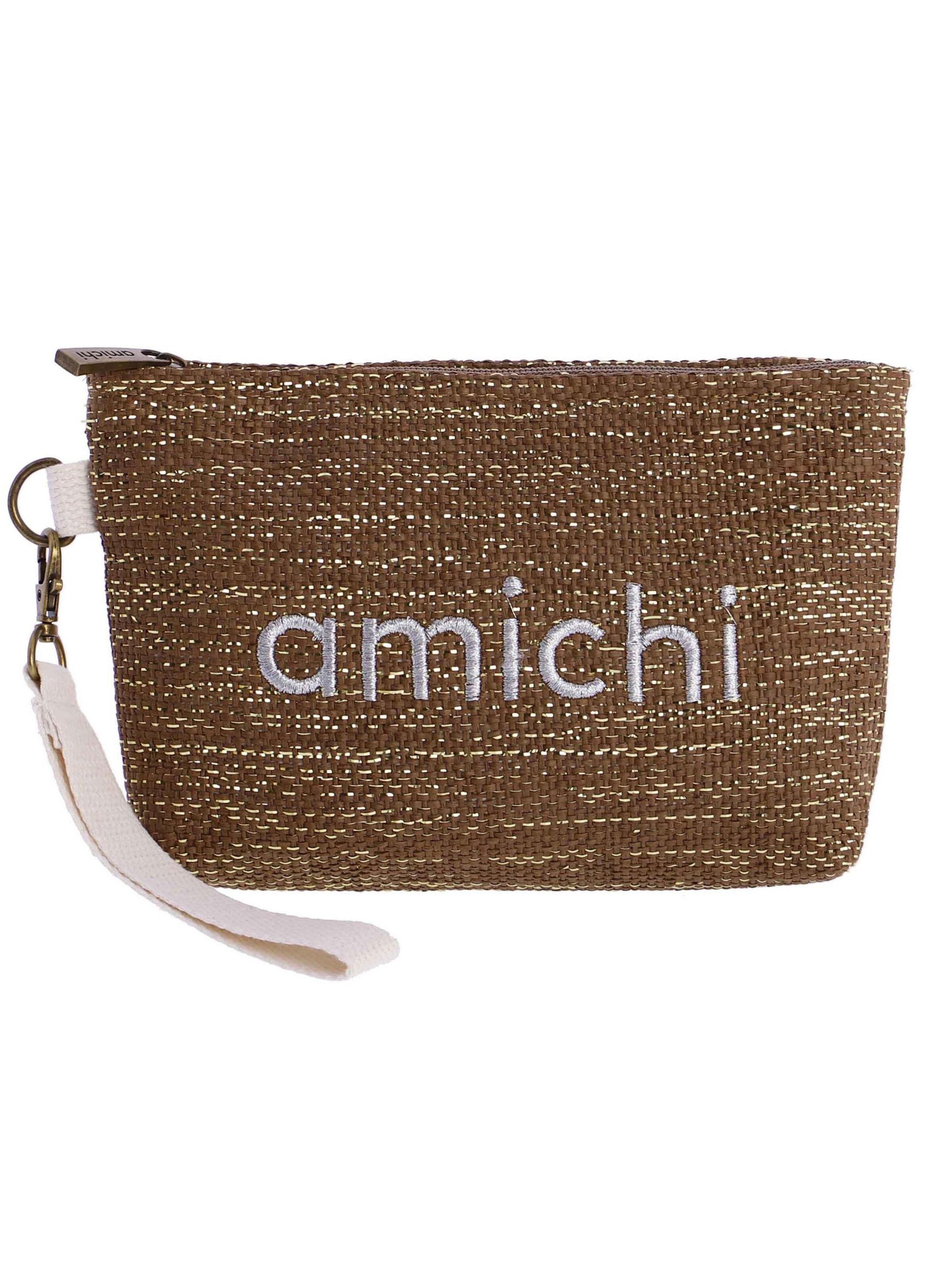 Amichi - Bolso de mano en marrón: frente