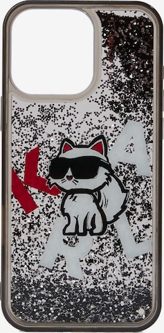 melns Karl Lagerfeld Viedtālruņa maciņš 'iPhone 16 Pro Max': no priekšpuses