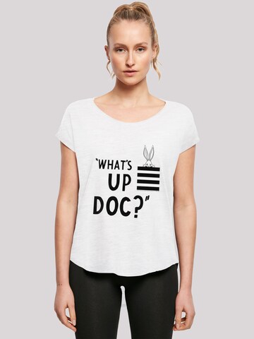 F4NT4STIC Shirt 'Looney Tunes Bugs Bunny What's Up Doc' in Wit: voorkant