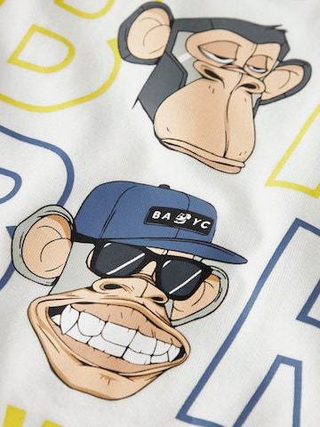NAME IT - Camiseta 'Bored Ape' en blanco