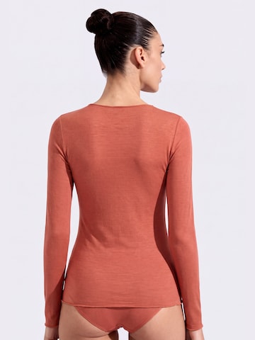 Ciocca - Camiseta térmica 'Cashmere undershirt barchetta' en naranja