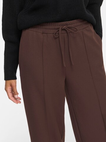 VILA Wide leg Pants 'VIClua' in Brown