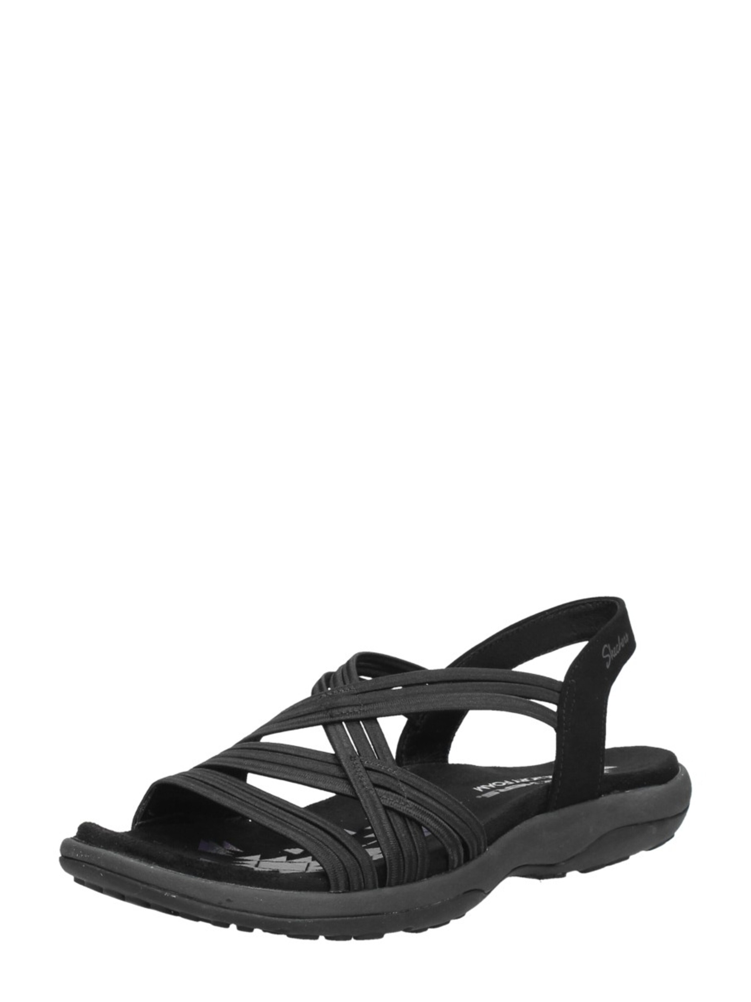SKECHERS Sandaal 'Reggae Slim - Simply Stretch' in Zwart