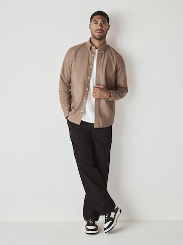 Next Slim fit Button Up Shirt in Beige