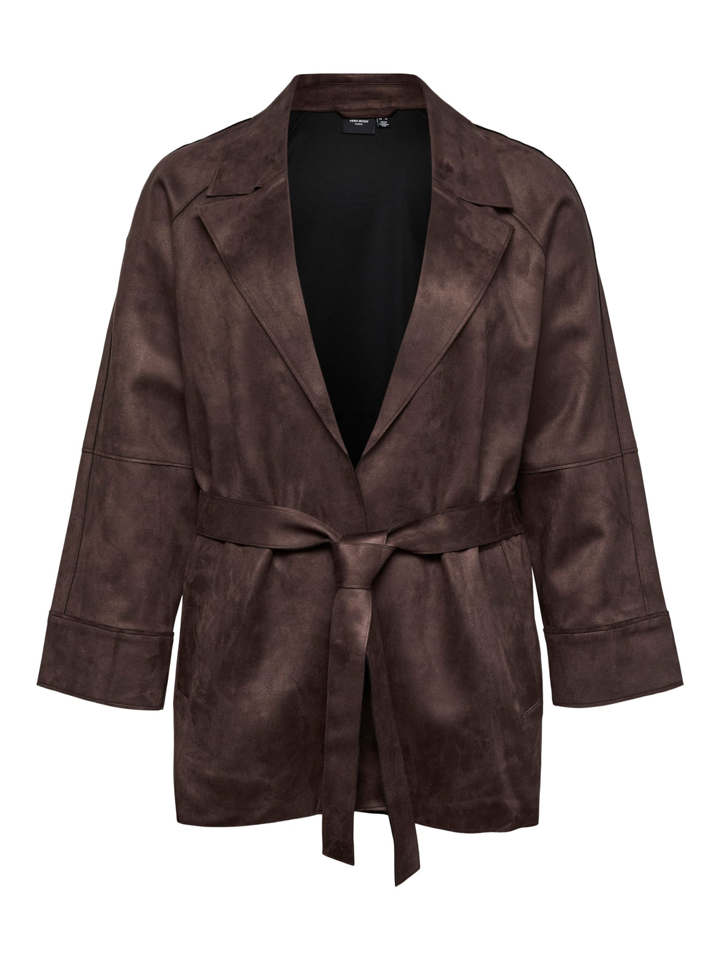 Vero Moda Curve - Kimono en marrón: frente