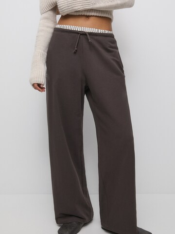 Pull&Bear Wide Leg Hose in Braun: predná strana