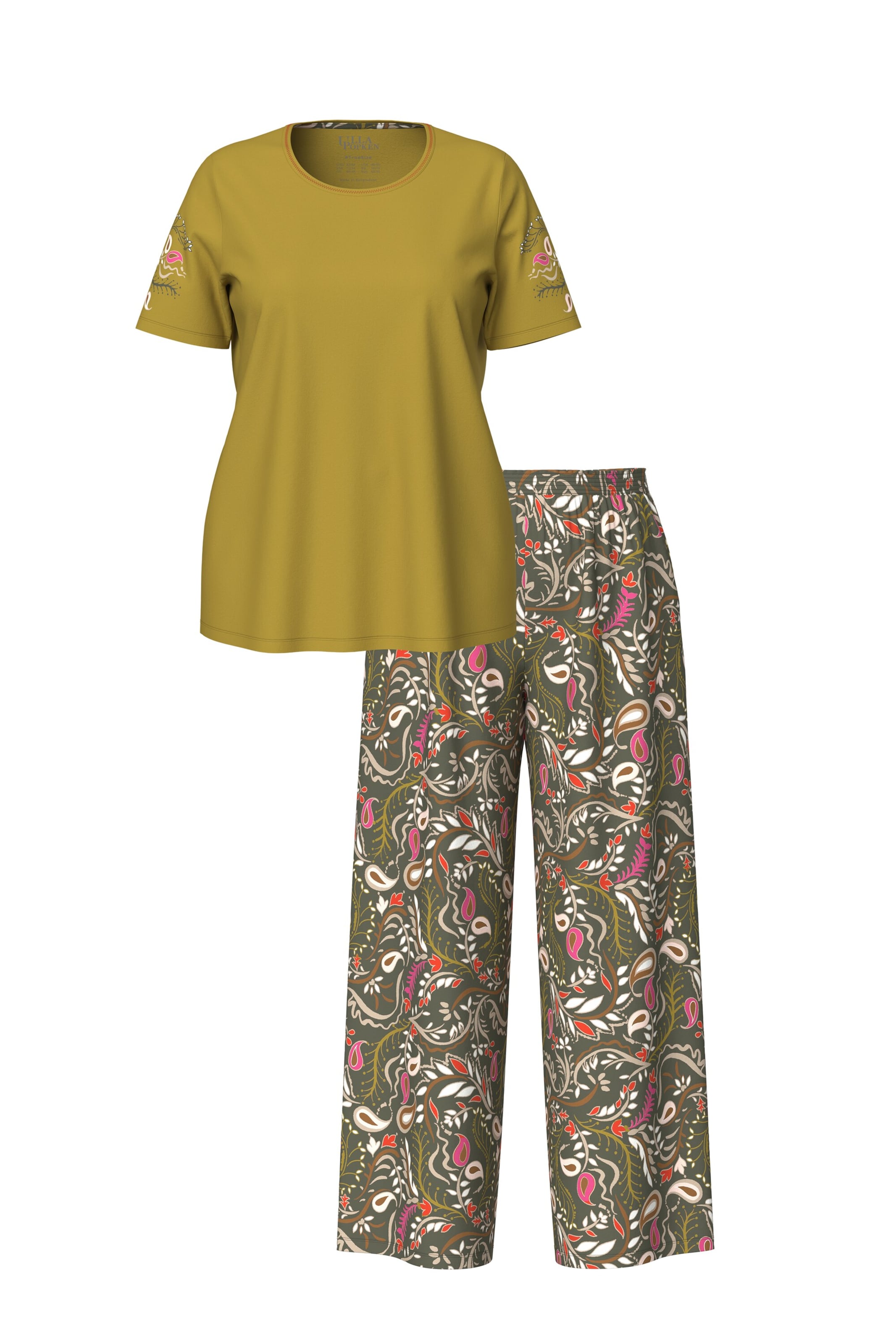 Ulla Popken Pyjama in Groen: voorkant