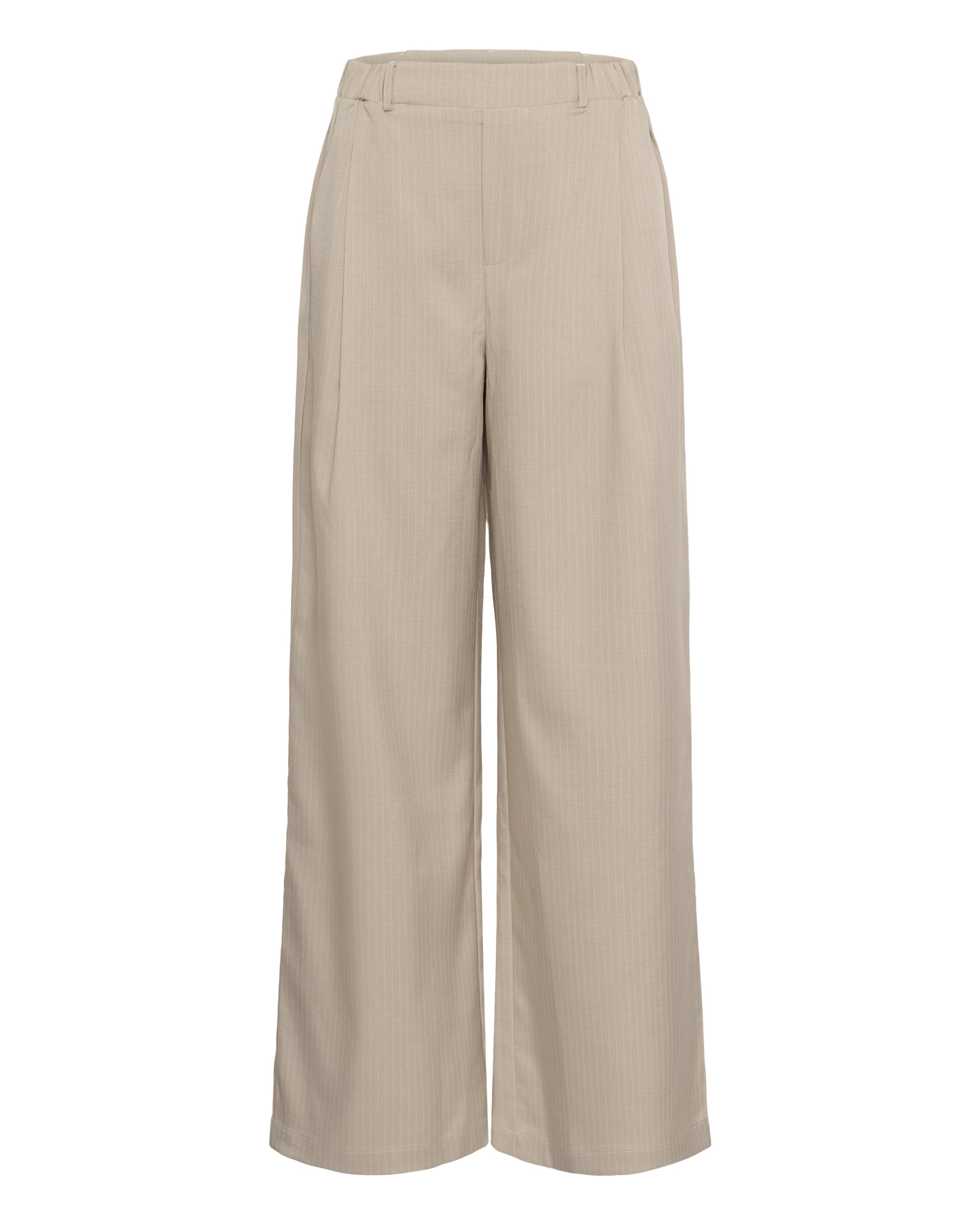Kaffe Wide leg Bandplooibroek 'KAKaren' in Beige: voorkant