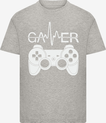 F4NT4STIC T-Shirt 'Gamer Heartbeat' in Grau: Vorderseite