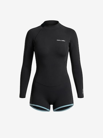 WALLIEN Wetsuit 'Horizonia Yulex® Springsuit Boyleg' in Zwart: voorkant