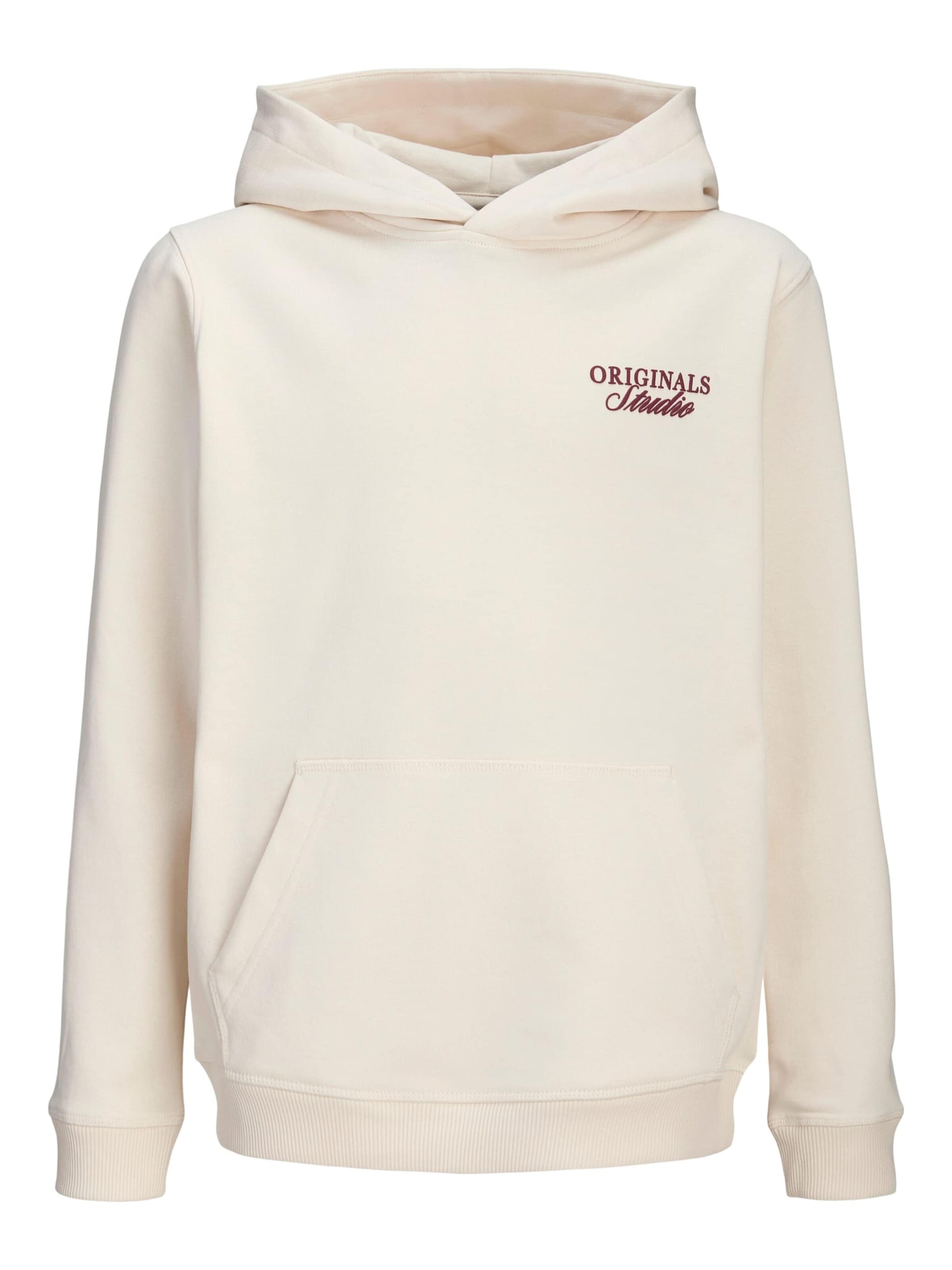 Jack & Jones Junior Sweatshirt 'Norrebro' in Wit: voorkant