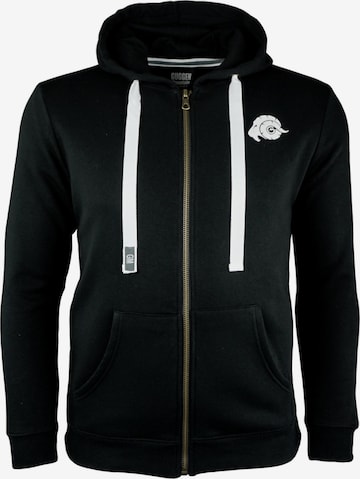 Guggen Mountain Sweatshirt 'Kapuzenpullover H06 Fleece Hoodie' in Zwart: voorkant
