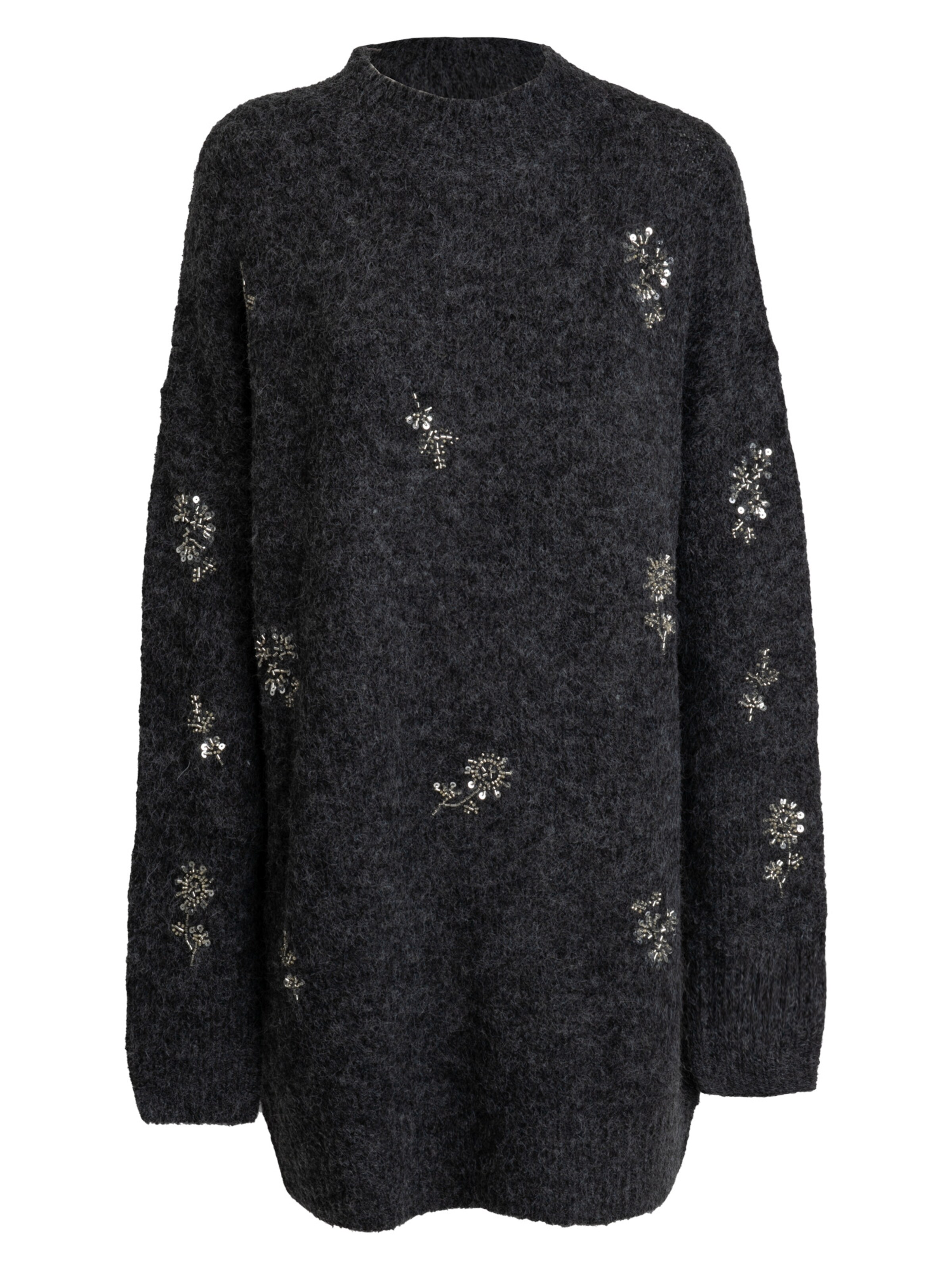Influencer Pullover in Grau: Vorderseite