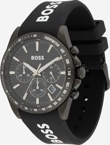 juoda BOSS Analoginis (įprasto dizaino) laikrodis 'Strike': priekis