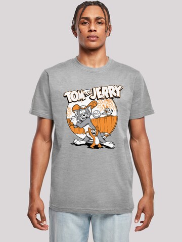 F4NT4STIC Shirt 'Tom and Jerry Play Baseball' in Grey: front