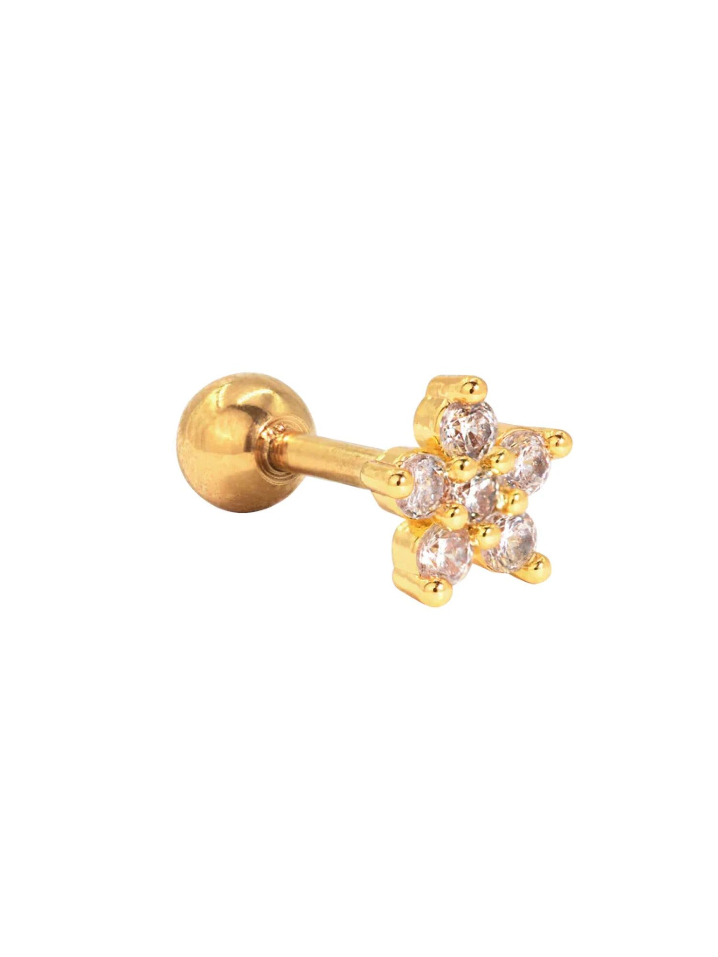 Luamaya Piercings 'Radiant Flower Piercing Stud' in Gold: front