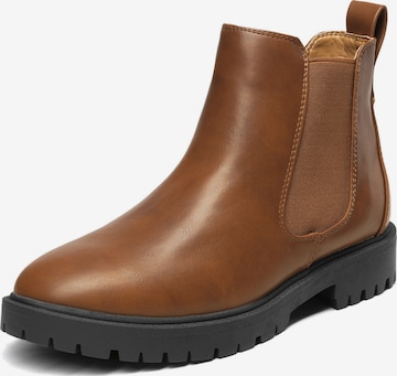 Boots 'DREAM PAIRS Damen Chelsea Boots Klassische Stiefeletten' di Dream Pairs in marrone: frontale