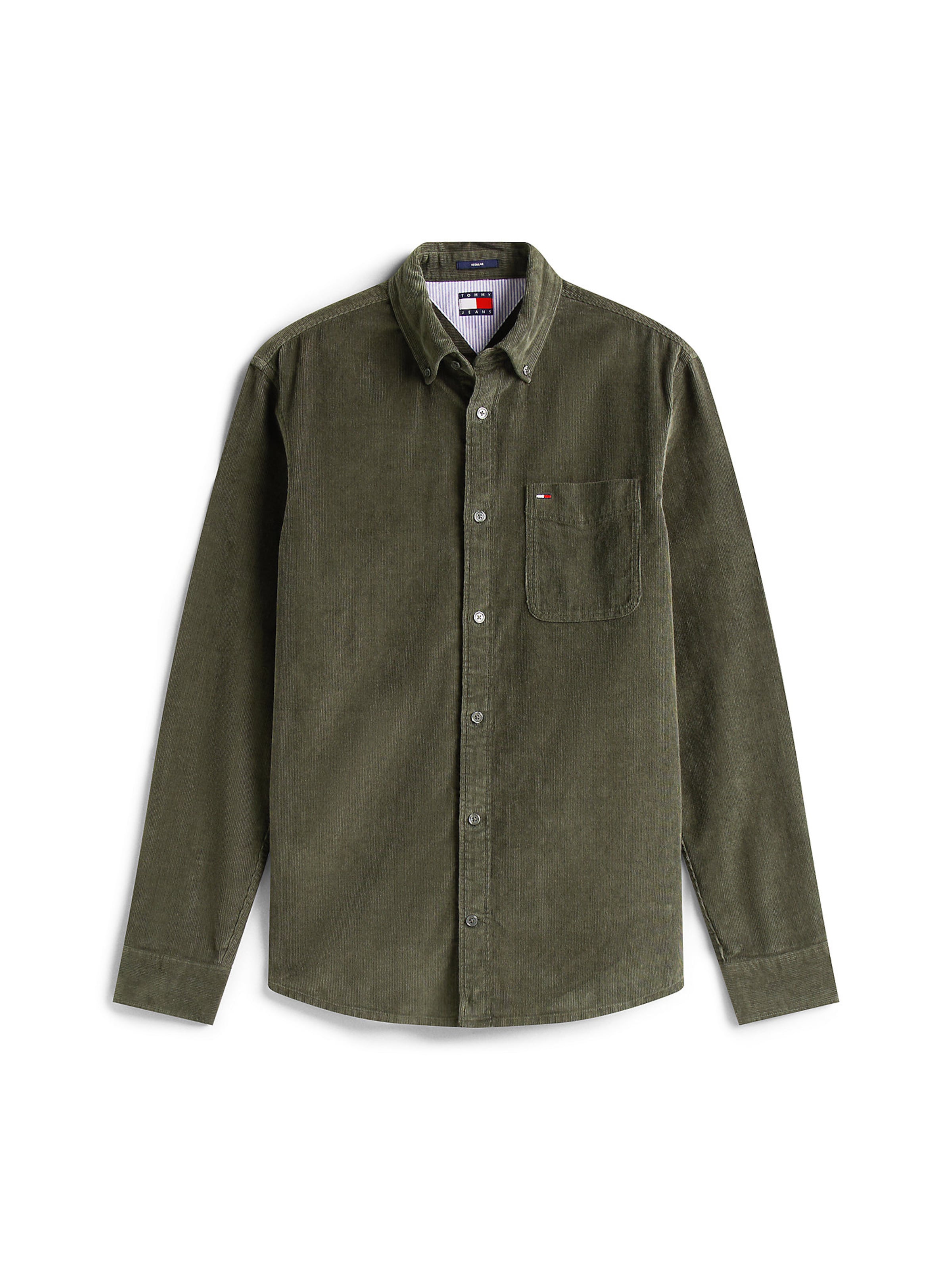 Tommy Jeans Regular Fit Hemd in Grün: Vorderseite