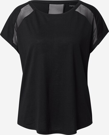 T-shirt fonctionnel ESPRIT SPORT en noir : devant