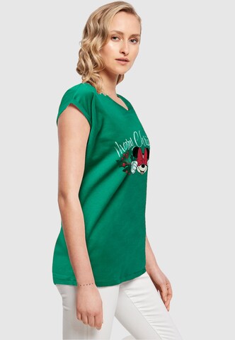ABSOLUTE CULT Shirt 'Minnie Mouse - Christmas Holly' in Groen