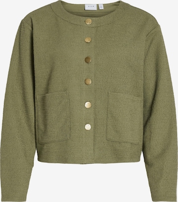 VILA Knit Cardigan in Green: front