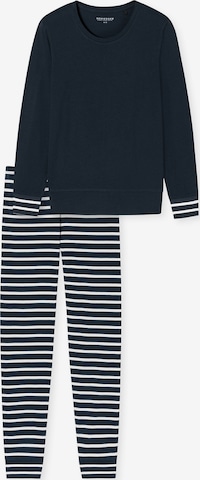 SCHIESSER Pyjama ' Casual Essentials ' in Blauw: voorkant