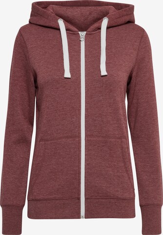 Oxmo Zip-Up Hoodie in Red: front