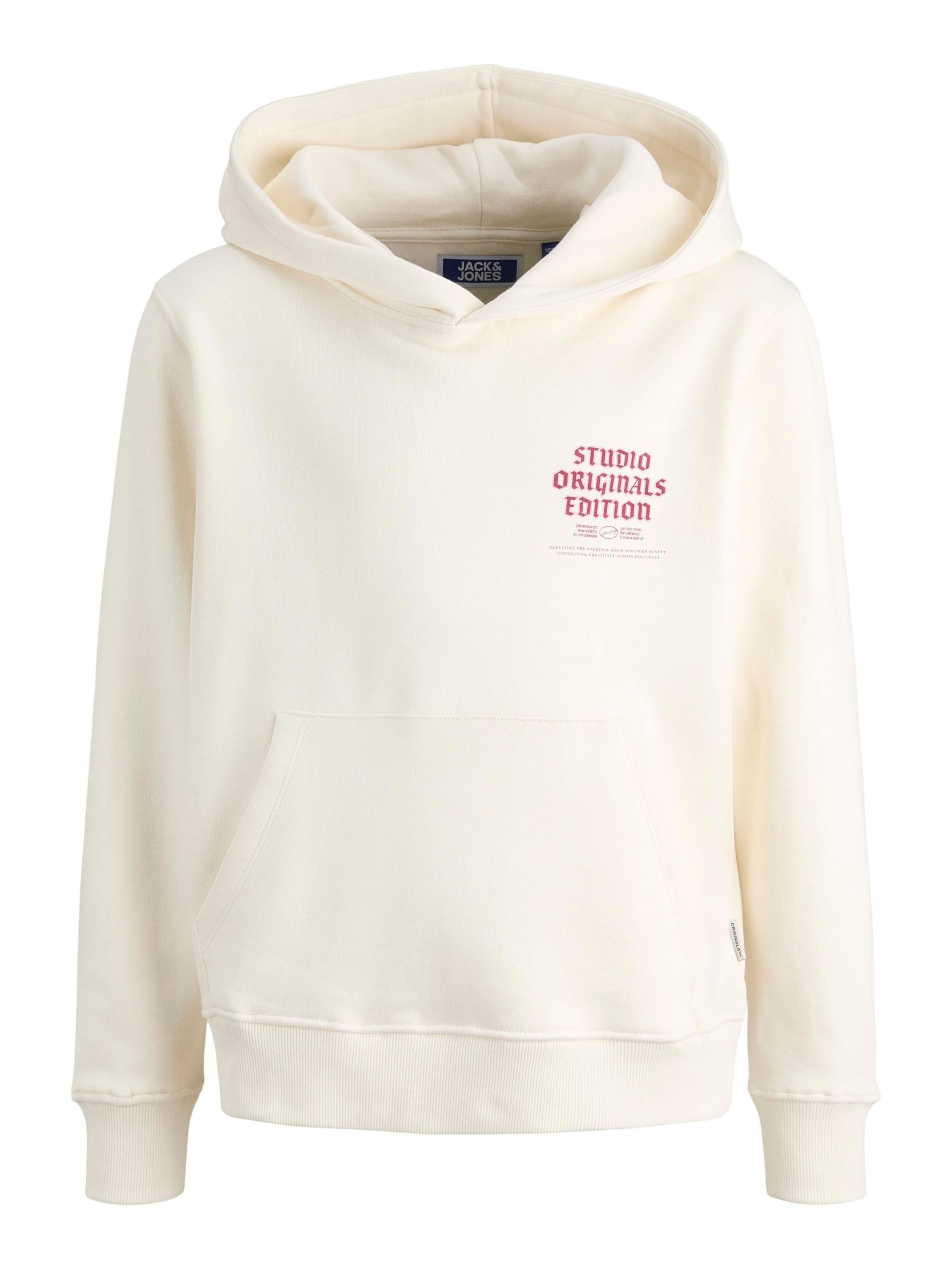 Jack & Jones Junior Sweatshirt in Wit: voorkant