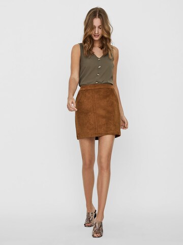 Vero Moda Petite Skirt 'DONNADINA' in Brown