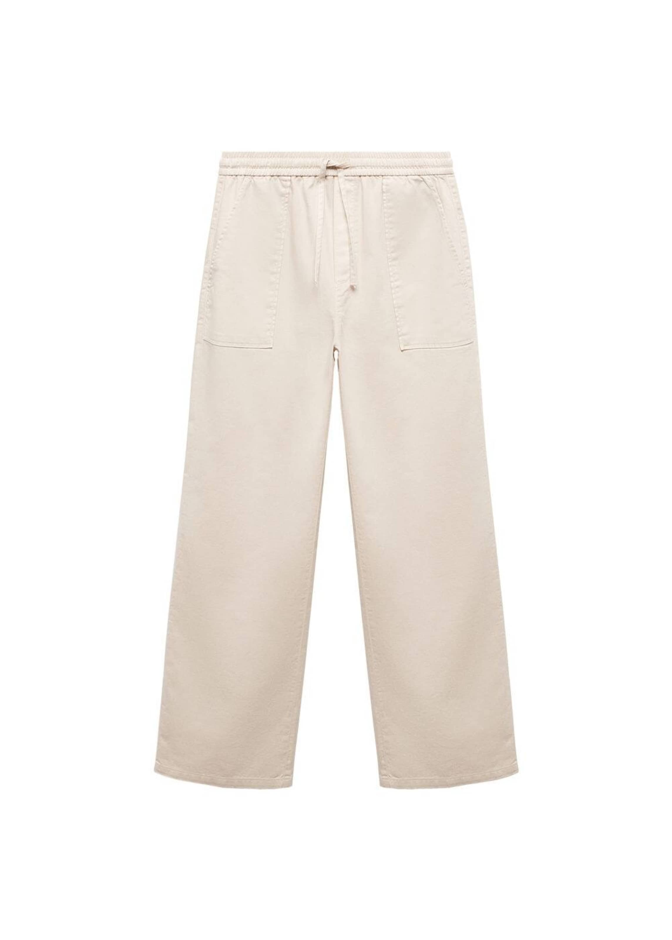 MANGO Loosefit Broek 'Suki' in Wit: voorkant