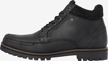 JACK & JONES - Botas con cordones en negro: frente