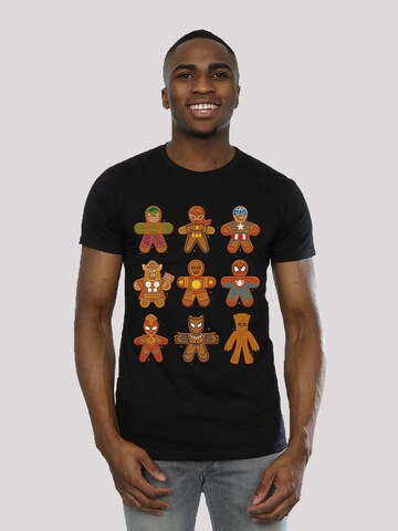 Maglietta 'Marvel Universe Christmas Gingerbread Avengers' di F4NT4STIC in nero: frontale