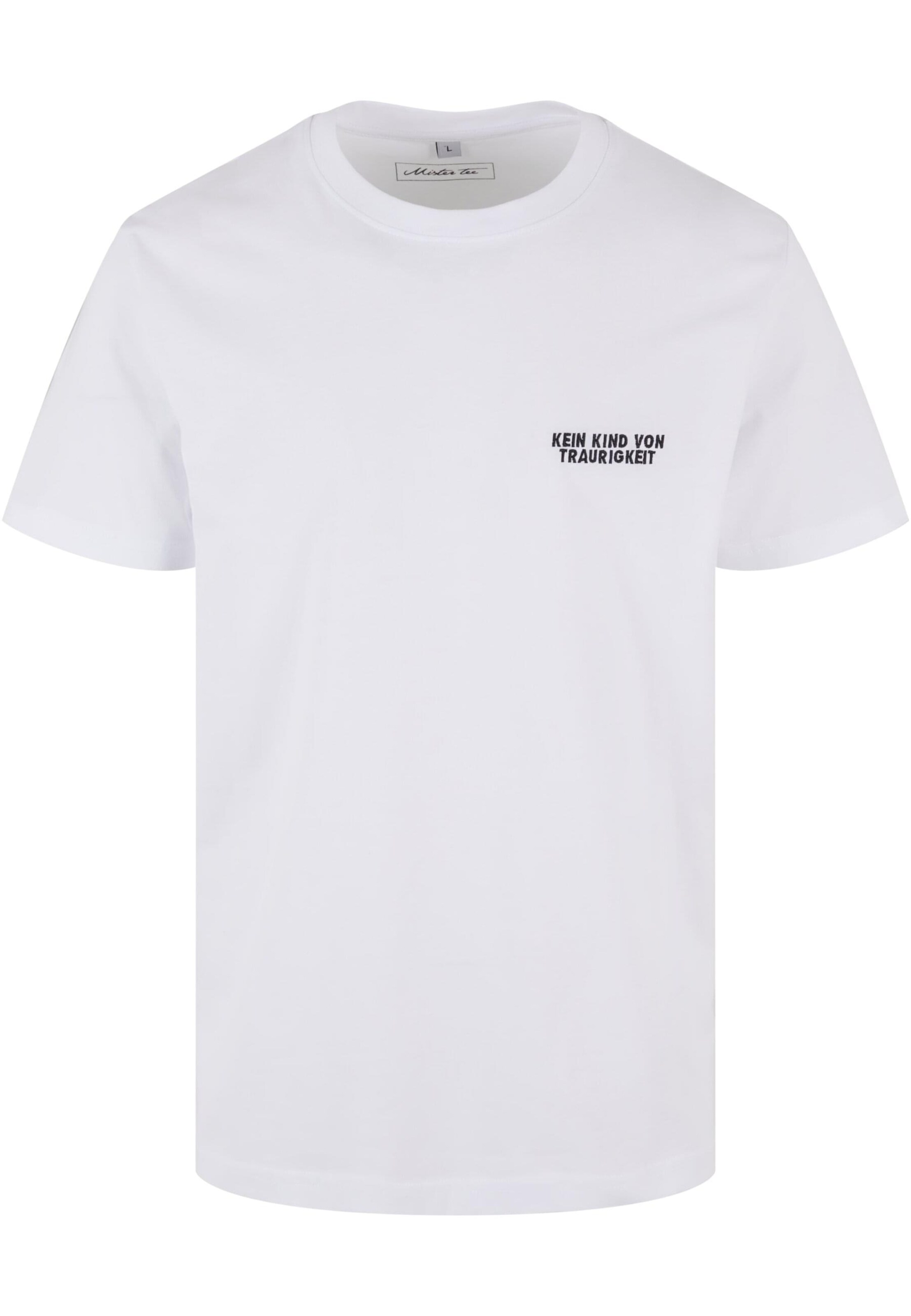 T-Shirt 'Kein Kind von Traurigkeit' Mister Tee en blanc : devant