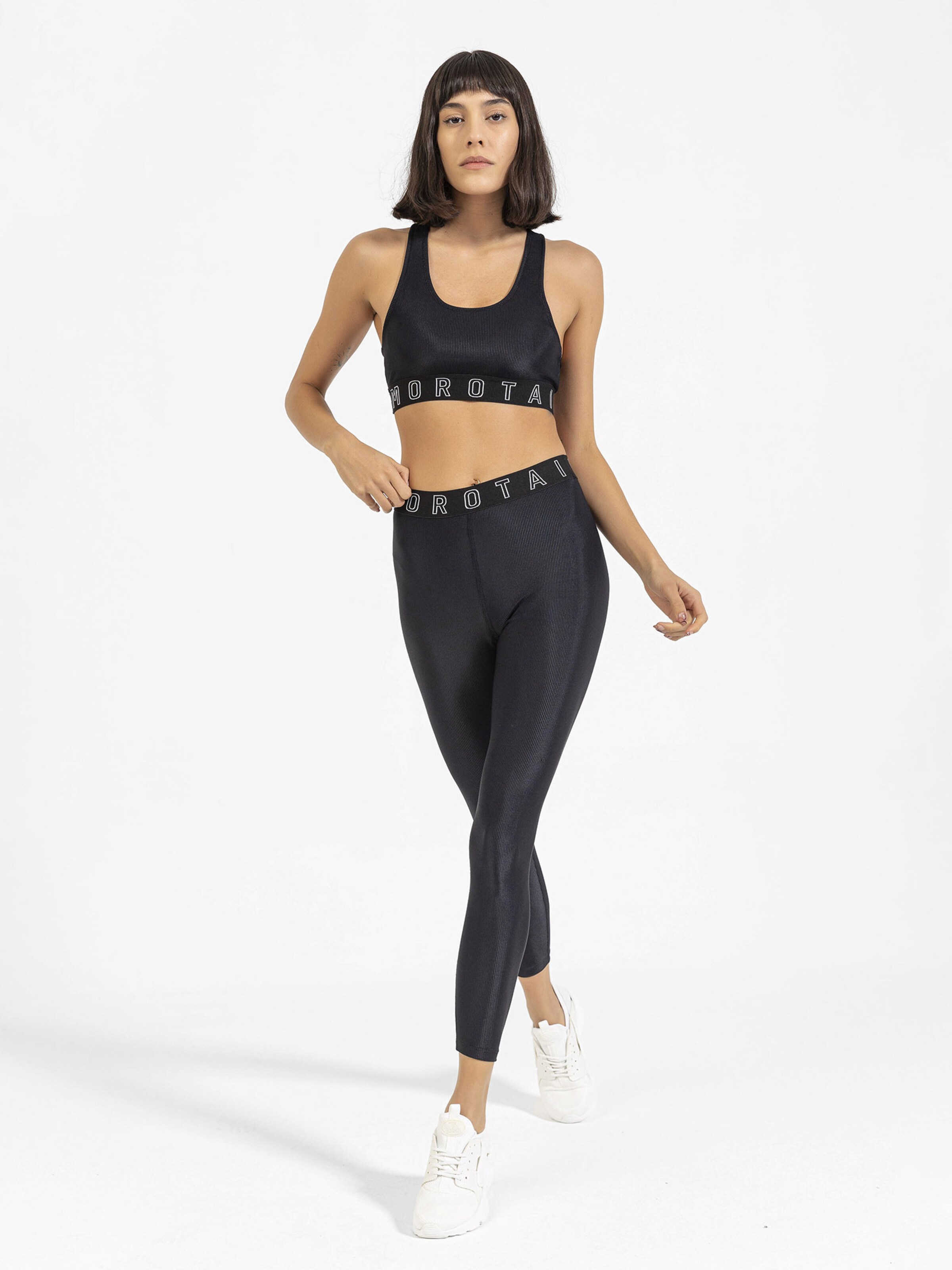 MOROTAI Bustier Sport bh ' Energy Bra ' in Zwart: voorkant